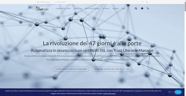Security scan screenshot of https://www.trustitalia.it