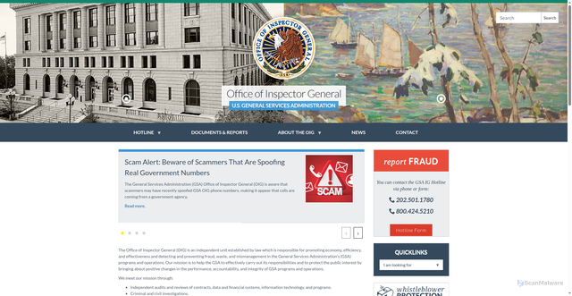 Security scan screenshot of https://gsaig.gov/