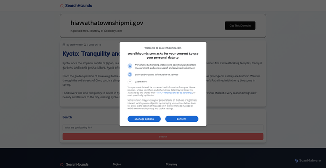 Security scan screenshot of https://hiawathatownshipmi.gov/