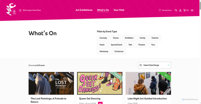 Security scan screenshot of https://themaclive.com/whats-on