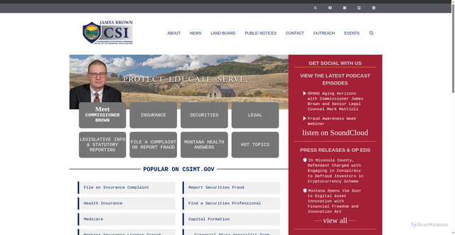 Security scan screenshot of https://csimt.gov/