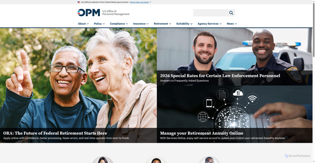 Security scan screenshot of https://www.opm.gov/