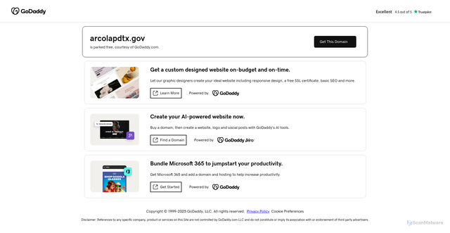 Security scan screenshot of https://arcolapdtx.gov/