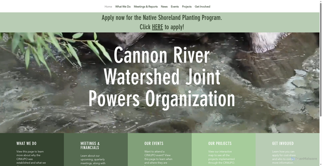 Security scan screenshot of https://www.cannonriverwatershedmn.gov/