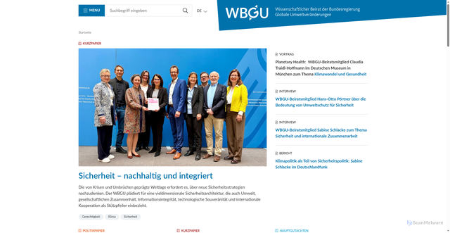 Security scan screenshot of http://www.wbgu.de