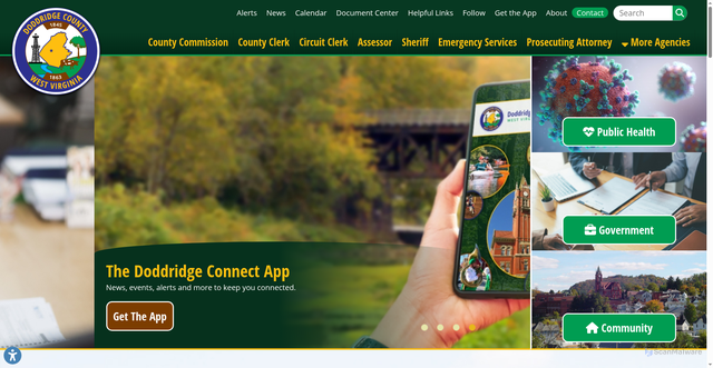Security scan screenshot of https://www.doddridgecountywv.gov/
