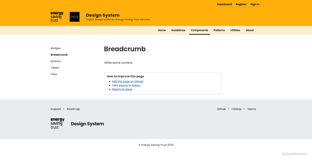 Security scan screenshot of https://design-system-kvm-xlr.pages.dev/components/breadcrumb
