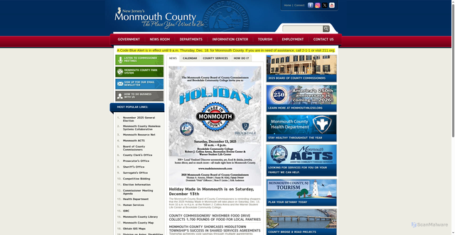 Security scan screenshot of https://www.visitmonmouth.com/