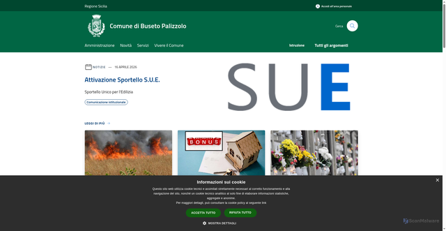Security scan screenshot of https://WWW.COMUNE.BUSETOPALIZZOLO.TP.IT