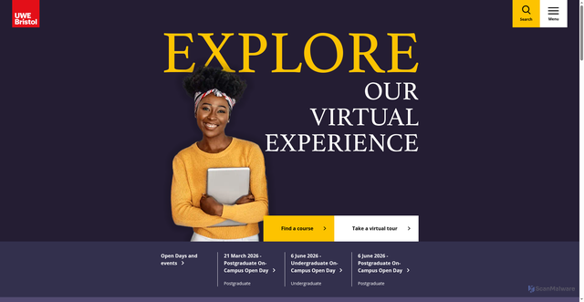 Security scan screenshot of https://www.uwe.ac.uk/
