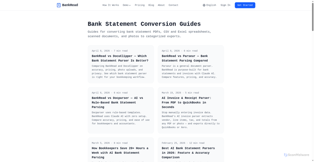 Security scan screenshot of https://bankread.ai/blog
