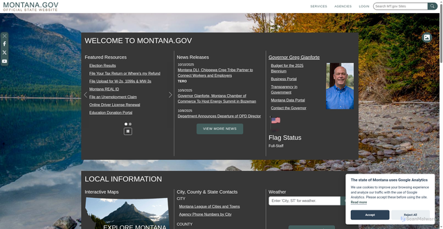 Security scan screenshot of https://montana.gov/
