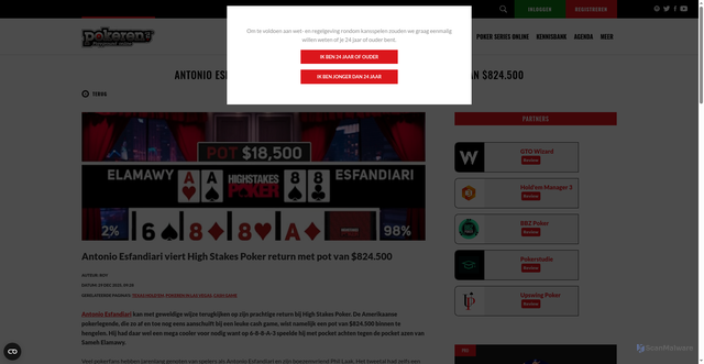 Security scan screenshot of https://www.pokeren.nl/nieuws/las-vegas/antonio-esfandiari-viert-high-stakes-poker-return-met-pot-van-824-500/