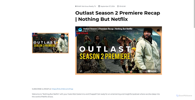 Security scan screenshot of https://big-brother-rhap.podcastpage.io/video/outlast-season-2-premiere-recap-nothing-but-netflix