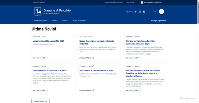 Security scan screenshot of https://comune.faicchio.bn.it/