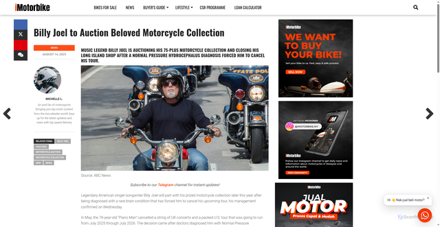 Security scan screenshot of https://news.imotorbike.com/en/2025/08/billy-joel-motorcycle-collection/