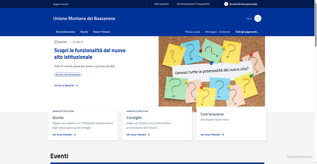 Security scan screenshot of https://www.unionebassanese.it