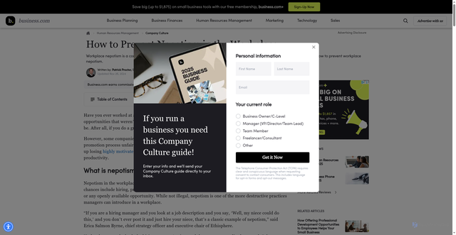 Security scan screenshot of https://www.business.com/articles/prevent-workplace-nepotism/