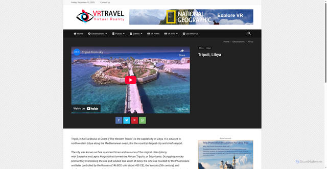 Security scan screenshot of https://www.vrtravel.com/destinations/tripoli-libya/
