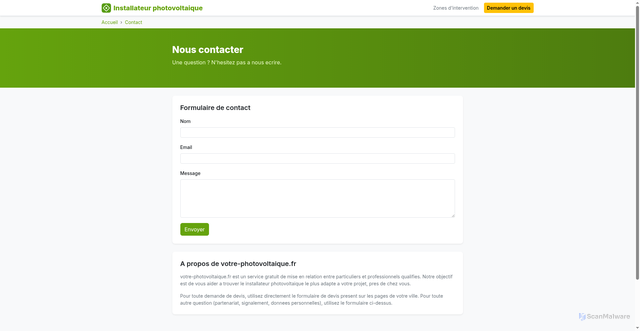 Security scan screenshot of https://votre-photovoltaique.fr/contact