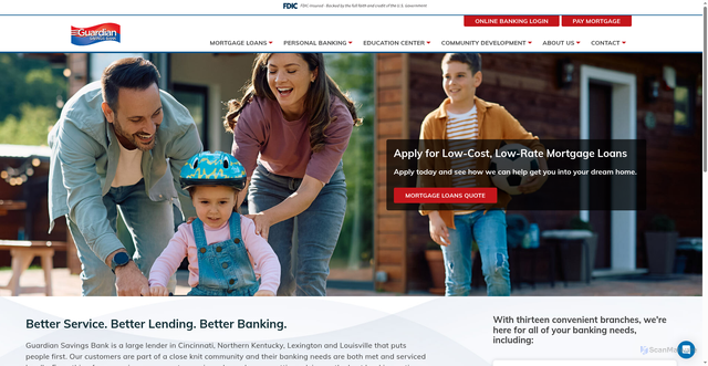 Security scan screenshot of https://guardiansavingsbank.com/