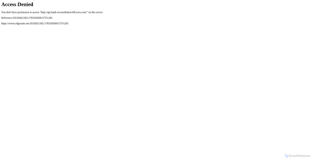 Security scan screenshot of https://api.bank-reconciliation-bff.xero.com