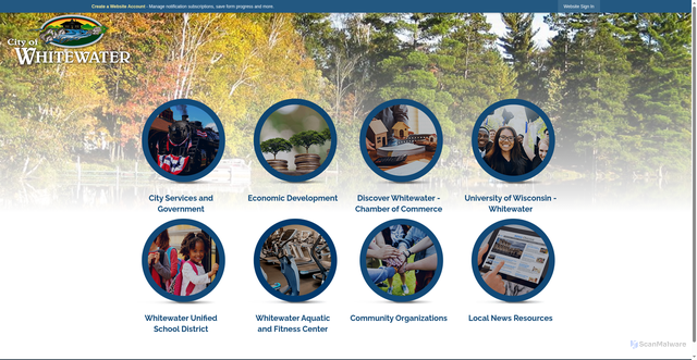 Security scan screenshot of https://whitewater-wi.gov/498/Portal