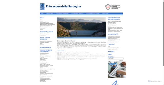 Security scan screenshot of https://www.enas.sardegna.it