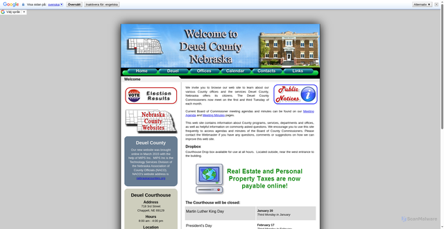 Security scan screenshot of https://deuelcountyne.gov/