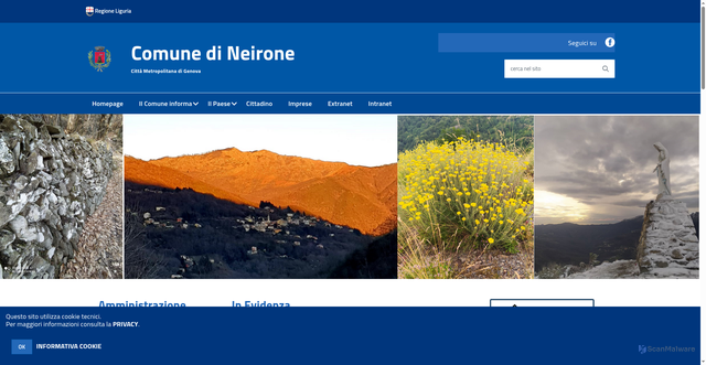 Security scan screenshot of https://www.comune.neirone.ge.it/hh/index.php