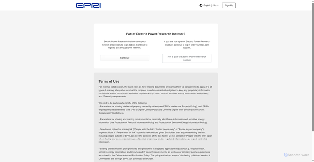 Security scan screenshot of https://epri.account.box.com