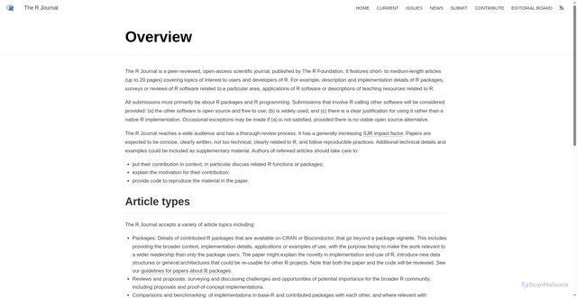 Security scan screenshot of https://journal.r-project.org/