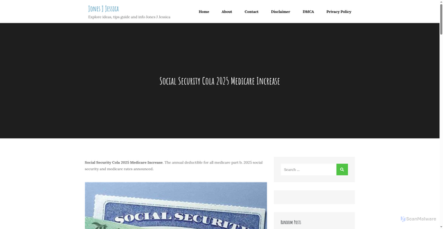 Security scan screenshot of https://jonesjjessica.pages.dev/hrlhk-social-security-cola-2025-medicare-increase-szziw/