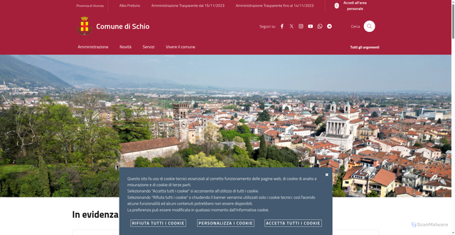 Security scan screenshot of https://www.comune.schio.vi.it/