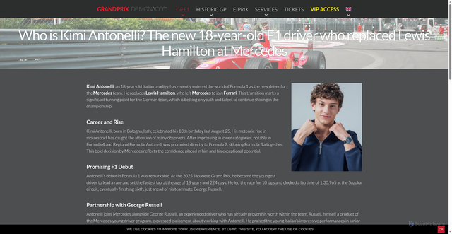 Security scan screenshot of https://www.monacograndprixticket.com/formula1monaco/news/122-Who-is-Kimi-Antonelli-The-new-18-year-old-F1-driver-who-replaced-Lewis-Hamilton-at-Mercedes