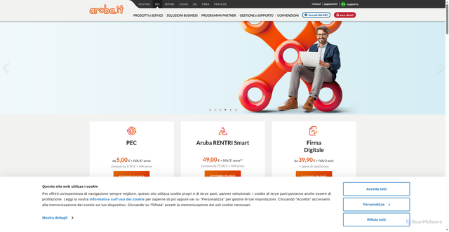 Security scan screenshot of https://www.pec.it/