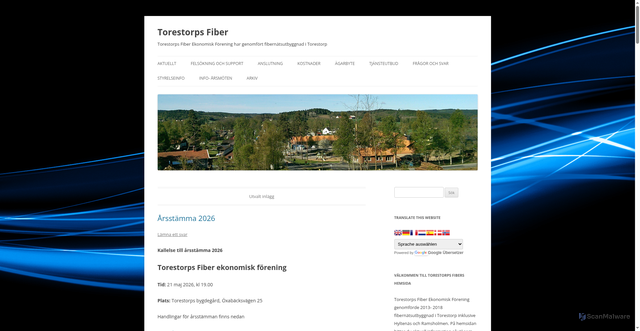 Security scan screenshot of https://torestorpsfiber.se