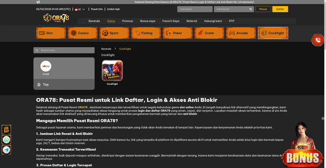 Security scan screenshot of https://ora78jagoan.com/games/cockfight