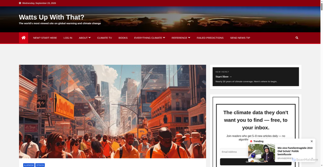 Security scan screenshot of https://wattsupwiththat.com/2026/05/15/claim-the-coming-el-nino-global-warming-may-kill-50-million-people/