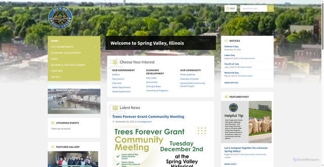Security scan screenshot of https://springvalleyil.gov/