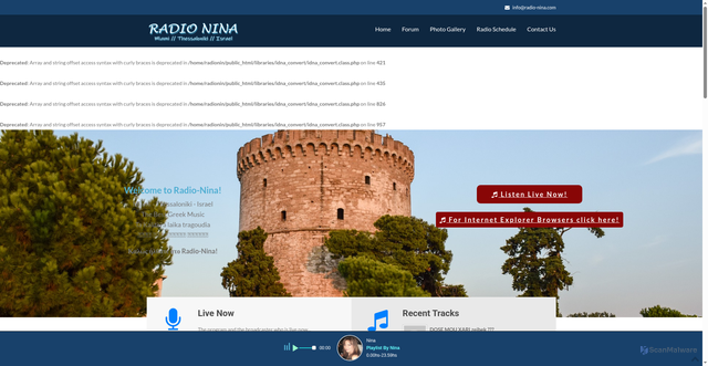 Security scan screenshot of https://www.radio-nina.com