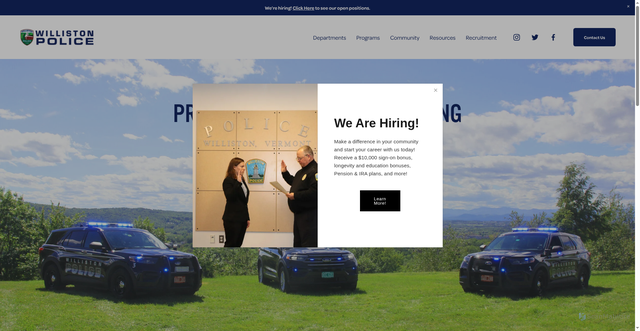 Security scan screenshot of https://www.willistonpdvt.org/