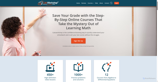 Security scan screenshot of https://calcworkshop.com
