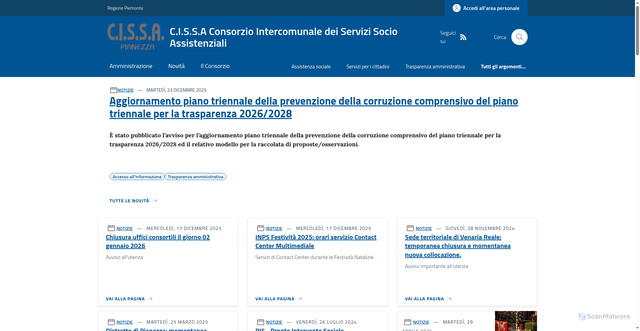 Security scan screenshot of https://www.cissa.it/