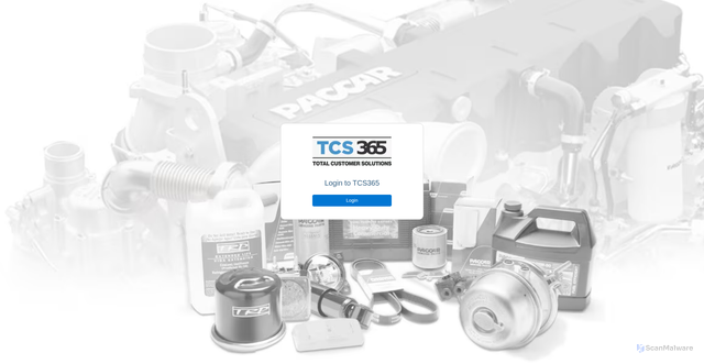 Security scan screenshot of https://tcs365.paccar.com