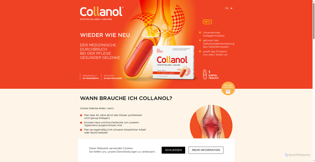 Security scan screenshot of https://collanol.com