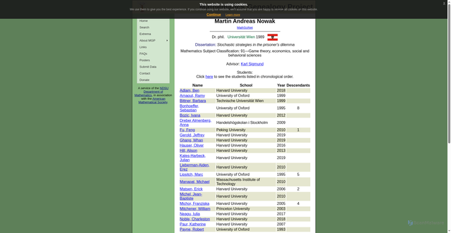 Security scan screenshot of https://www.mathgenealogy.org/id.php?id=70042