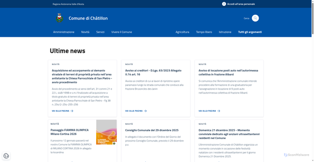 Security scan screenshot of https://www.comune.chatillon.ao.it/