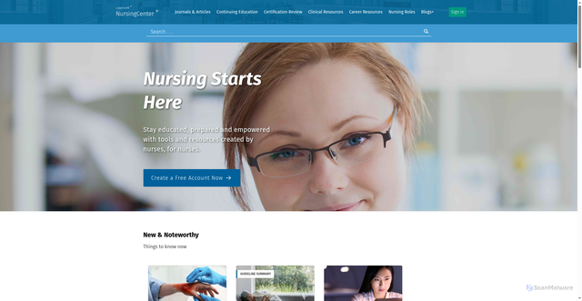 Security scan screenshot of https://nursingcenter.com