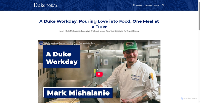 Security scan screenshot of https://today.duke.edu/2025/12/duke-workday-pouring-love-food-one-meal-time